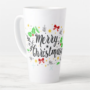 Feestelijke vrolijke kerst   latte mok