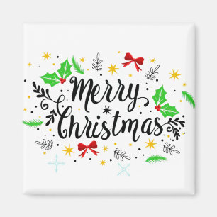 Feestelijke vrolijke kerst magneet