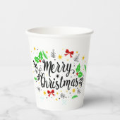 Feestelijke vrolijke kerst papieren bekers (Voorkant)