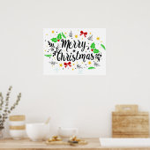 Feestelijke vrolijke kerst poster (Keuken)