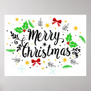 Feestelijke vrolijke kerst   poster