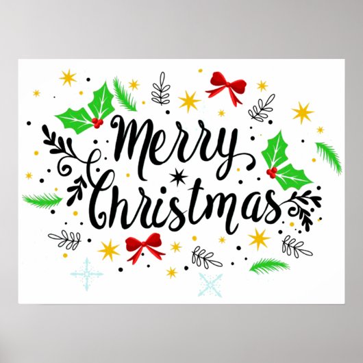 Feestelijke vrolijke kerst poster (Voorkant)