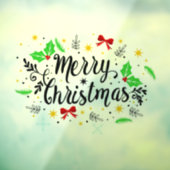 Feestelijke vrolijke kerst raamsticker (Vel 3)