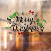 Feestelijke vrolijke kerst raamsticker (Vel 2)