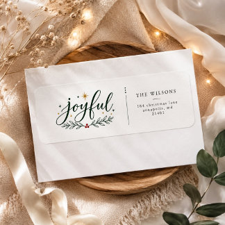 Feestelijke Vrolijke Kerst Retouradres Etiket