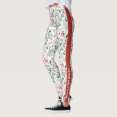 Feestelijke Vrolijke Kerst Rode Holly Berries Legg Leggings (Links)