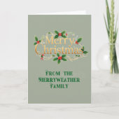 Feestelijke vrolijke kerst sage kaart (Voorkant)
