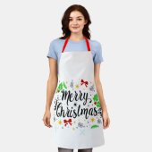 Feestelijke vrolijke kerst schort (Gedragen)