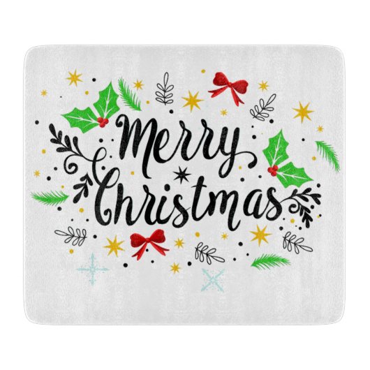 Feestelijke vrolijke kerst   snijplank (Voorkant)