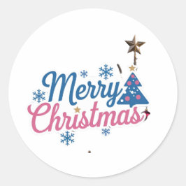 Feestelijke vrolijke kerst Sticker set ronde Stick