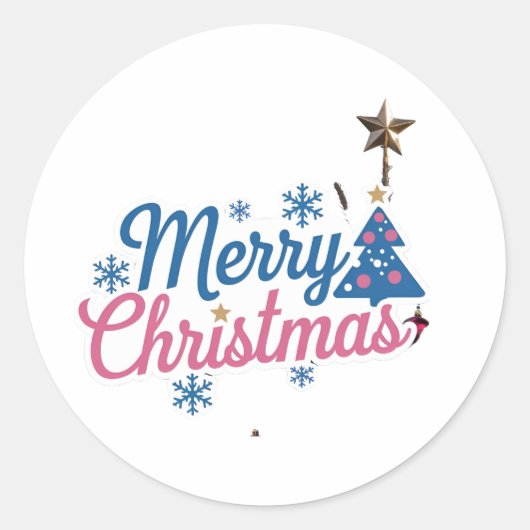 Feestelijke vrolijke kerst Sticker set ronde Stick (Voorkant)