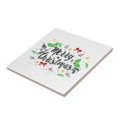 Feestelijke vrolijke kerst   tegeltje (Zijkant)