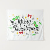 Feestelijke vrolijke kerst   wandkleed (Voorkant (horizontaal))