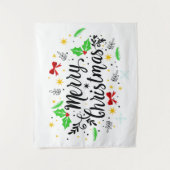 Feestelijke vrolijke kerst   wandkleed (Voorkant)