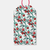 Feestelijke Vrolijke Kerst Waterverf Rode bessen Cadeaulabel (Achterkant)