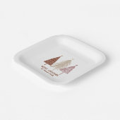 Feestelijke Vrolijke Kerstbomen Vakantie Elegant C Papieren Bordje (Gebogen)