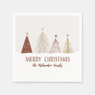 Feestelijke vrolijke kerstbomen Vakantiefeest papi Servet