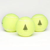 Feestelijke vrolijke kerstboom gepersonaliseerd sc tennisballen (Multi)