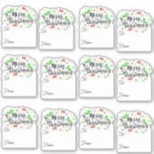 Feestelijke vrolijke kerstcadeaukaartjes sticker (Voorkant)
