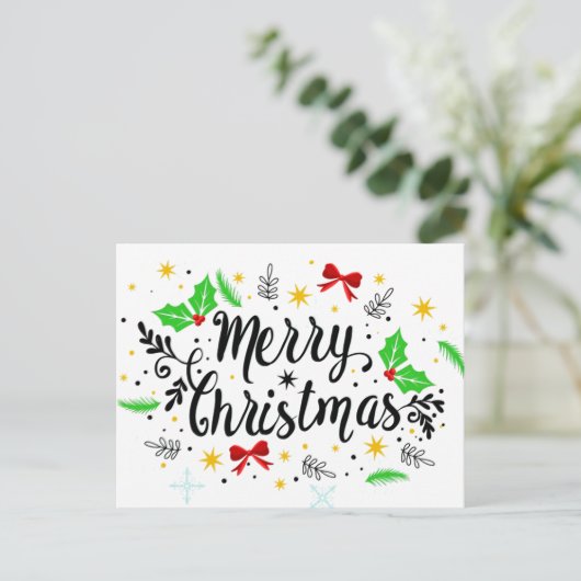 Feestelijke vrolijke kerstdagen briefkaart (Staand voorkant)