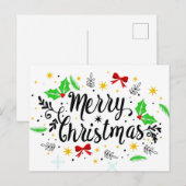 Feestelijke vrolijke kerstdagen briefkaart (Voorkant / Achterkant)