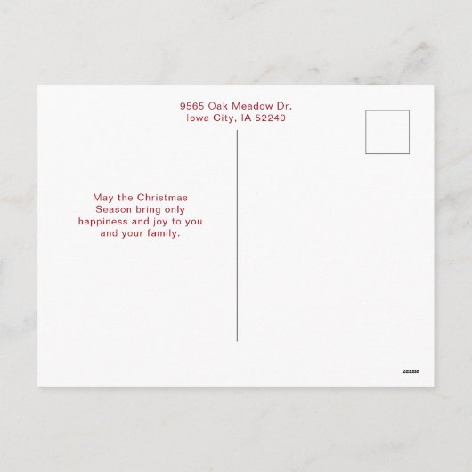 Feestelijke vrolijke kerstkalligrafie Foto Feestdagenkaart (Achterkant)