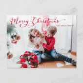 Feestelijke vrolijke kerstkalligrafie Foto Feestdagenkaart (Voorkant)