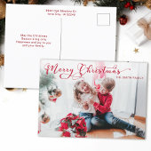 Feestelijke vrolijke kerstkalligrafie Foto Feestdagenkaart