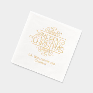 Feestelijke vrolijke kerstmaatschappij / familiena folie servetten
