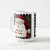 Feestelijke Vrolijke Kerstman Koffie Mok (Voorkant links)