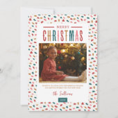 Feestelijke Vrolijke Kerstmis 4 Foto Feestdagenkaart (Voorkant)
