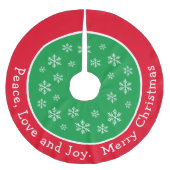 Feestelijke Vrolijke Kerstmis Rode en Groene Sneeu Kerstboom Rok (Voorkant)