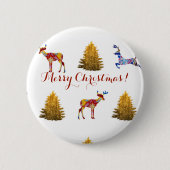 Feestelijke Vrolijke Kerstmis Ronde Badge Ronde Button 5,7 Cm (Voorkant)