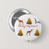 Feestelijke Vrolijke Kerstmis Ronde Badge Ronde Button 5,7 Cm (Voorkant /achterkant)