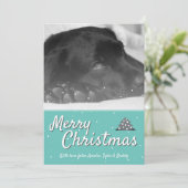 Feestelijke Vrolijke Kerstmis Snowflake Pet Dog Fo Feestdagenkaart (Staand voorkant)