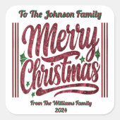 Feestelijke Vrolijke Kerstmis Sticker (Voorkant)