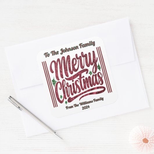 Feestelijke Vrolijke Kerstmis Sticker (Envelop)