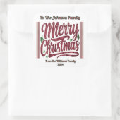 Feestelijke Vrolijke Kerstmis Sticker (Tas)