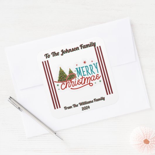 Feestelijke Vrolijke Kerstmis Sticker (Envelop)