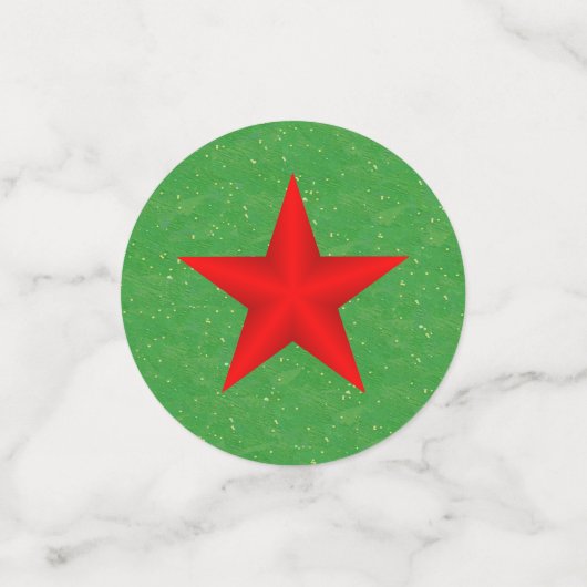 Feestelijke Vrolijke Kerststerren Rood Goud Groen Confetti (Kleine voorkant)
