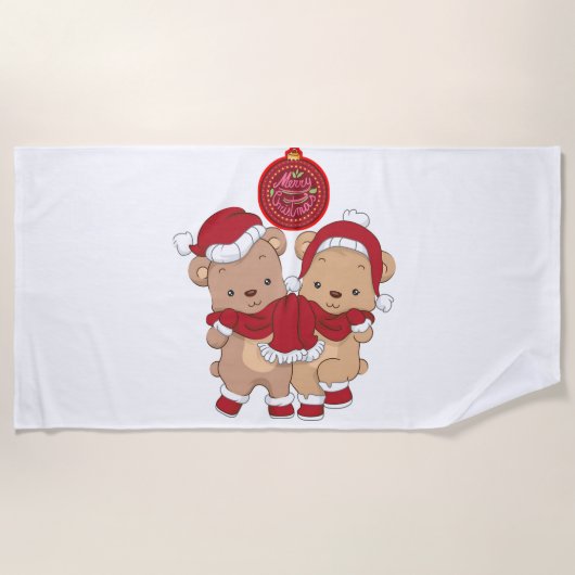 Feestelijke vrolijke kerststrandlaken strandlaken (Voorkant)