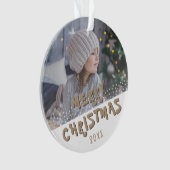 Feestelijke Vrolijke Kerstvakantie Keepsake Foto Ornament (voorkant)