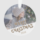 Feestelijke Vrolijke Kerstvakantie Keepsake Foto Ornament (voorkant)