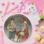 Feestelijke vrolijke kerstwinterkinderen papieren bordje (Feest)