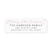 Feestelijke vrolijke kleine kersttoespraak etiket (Voorkant)