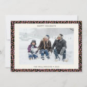 Feestelijke vrolijke mod zwarte rand kerstfoto feestdagenkaart (Voorkant)