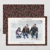 Feestelijke vrolijke mod zwarte rand kerstfoto feestdagenkaart (Voorkant / Achterkant)
