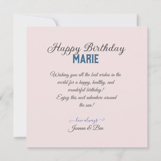 FEESTELIJKE & VROUWELIJKE ROZE & WITTE BLOEMEN VER KAART (Achterkant)