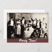 feestelijke  vrouwen vieren uitnodigingen (Voorkant / Achterkant)