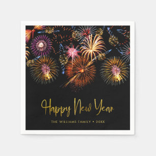 Feestelijke Vuurwerk Gelukkig Nieuwjaar Servet